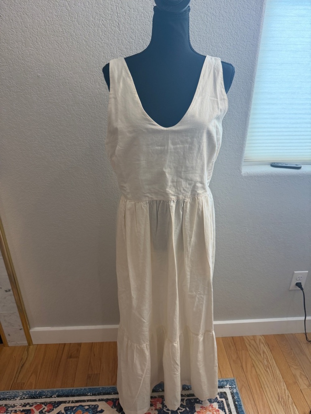 Pact Cream V-Neck Sleeveless Maxi Dress